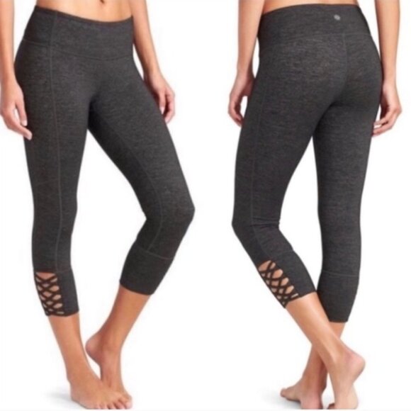 Athleta Mind Over Mat Crop Lattice Legging GrayXXS - Picture 1 of 6